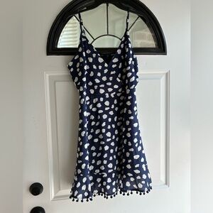 Navy and White Spotted Dress
